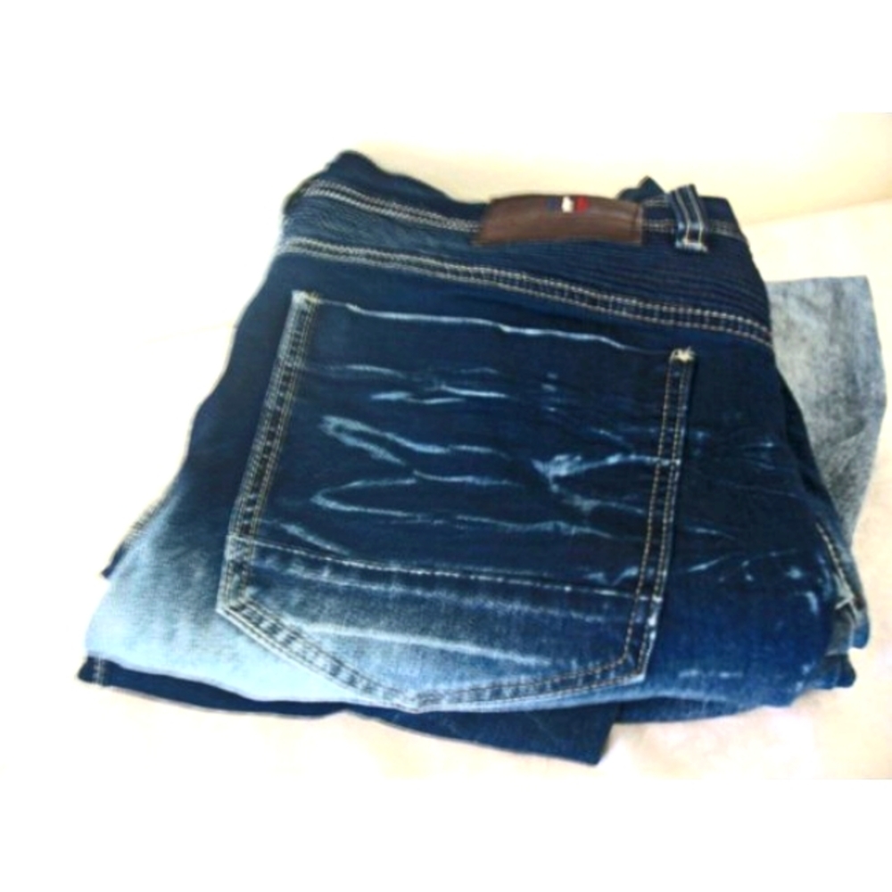 Bleecker & Mercer DISTRESSED SLIM STRAIGHT FIT Distressed JEANS 38/32